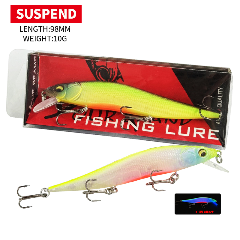 Fishing Lure Jerkbait - 98MM 10G 서스펜딩 미노우 저크베이트 오로라