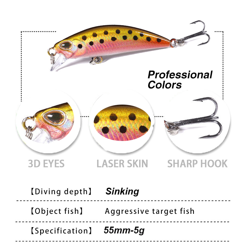 WESTBASS 1PX 마이크로 미노우 루어 55mm- - Fishing Lure Swimbait 리뷰 및 가격