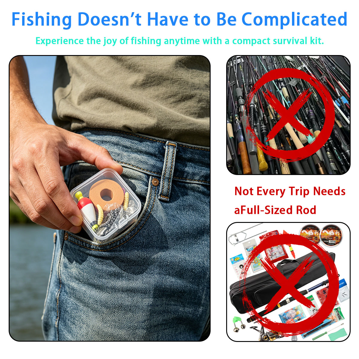 휴대용 비상 낚시 장비 세트, 휴대용 야외 비상 낚시  - Fishing Lure Making Kit 리뷰 및 가격